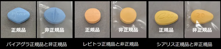 正規品と非正規品ED薬比較画像