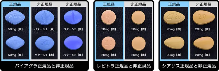 正規品・非正規品ED薬画像PC用