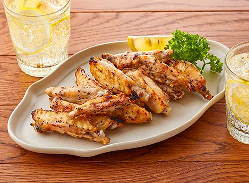 鶏手羽中の黒こしょう焼き