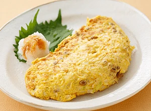 納豆と葱の和風オムレツ