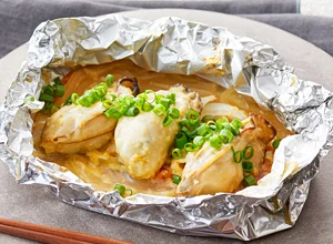 牡蠣の味噌チーズホイル焼き