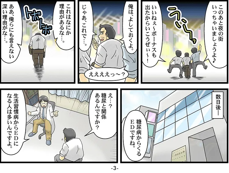 【マンガ】生活習慣病からくるED 3ページ目