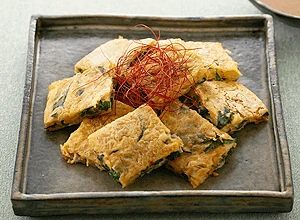 豚肉とキムチのチーズチヂミ