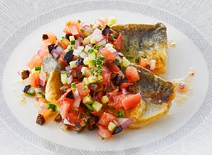 あじのソテー ラビゴットソース