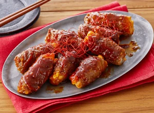 長芋の韓国風肉巻き