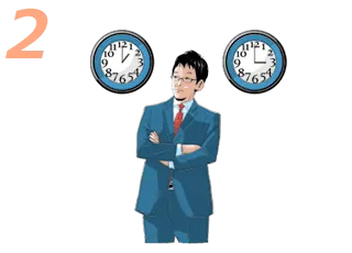 時間をあけることを伝えるイラスト