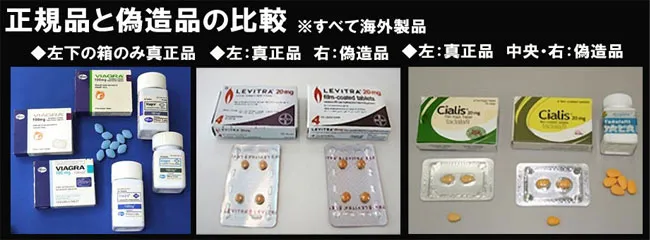 正規品と偽造品の比較写真