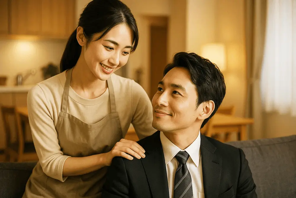 見つめ合う夫婦