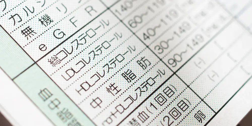 血液検査での血中脂質の数値結果