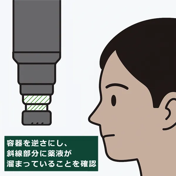 ミノキシジルFCIの薬液確認方法