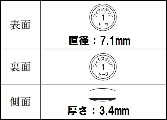 フィナステリド錠1mg「トーワ」寸法