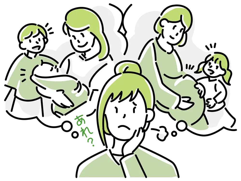 周りが第二子が生まれていて、自分たちだけそうでないので「あれ?」と実感した様子の妻