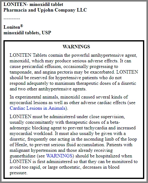 Loniten's Boxed Warning