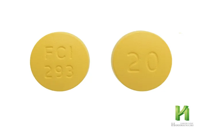 タダラフィル錠「FCI」20mg錠の表と裏の刻印の写真