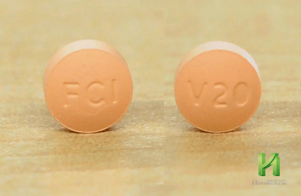 バルデナフィル錠20mg「FCI」の錠剤の表と裏の刻印の画像